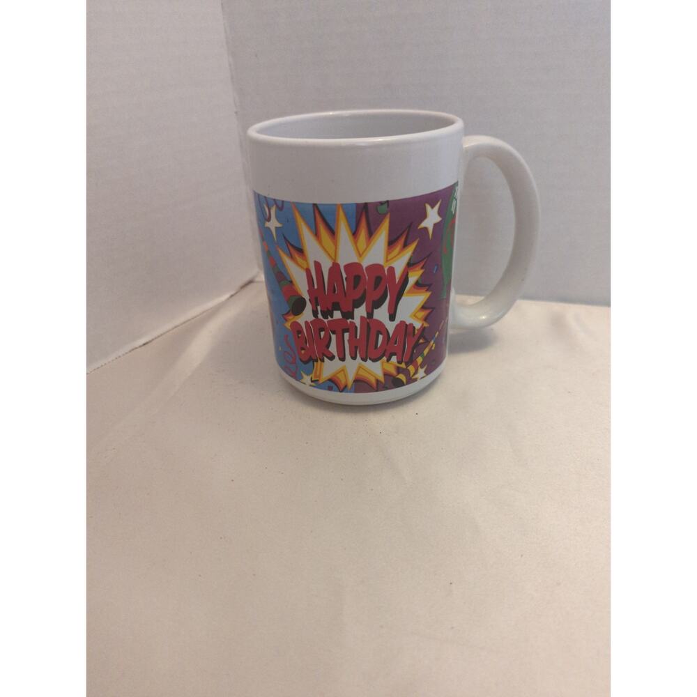 Royal Norfolk HAPPY BIRTHDAY coffee mug, fireworks display